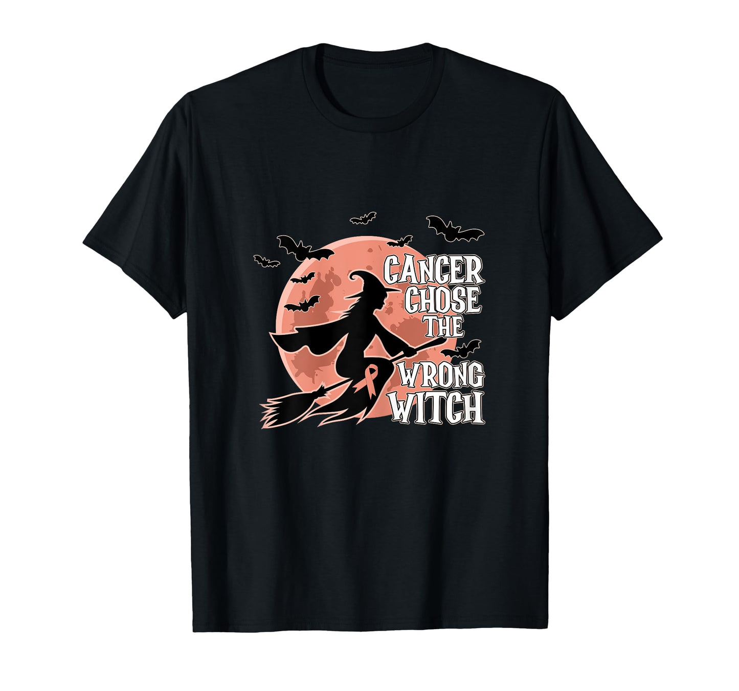 Cancer Chose The Wrong Witch Endometrial Cancer Halloween T-Shirt