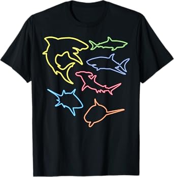 Shark Lovers Retro Fun Shark Gift Design 4 Shark Fans T-Shirt