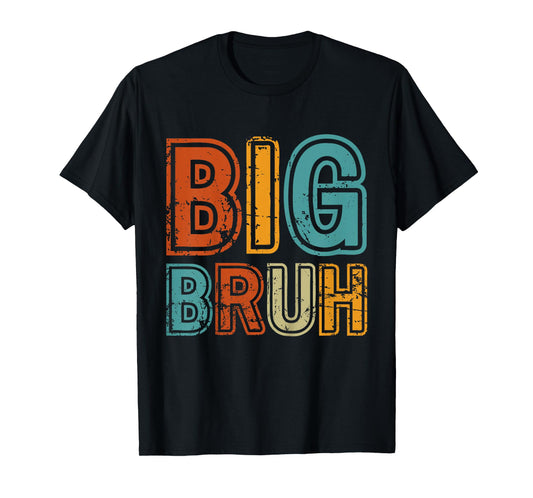 Kids Big Bruh Little Bruh Matching Older Brother Little Bro Retro T-Shirt