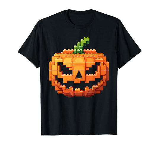 Halloween Master Builder Pumpkin kids Building Blocks Bricks T-Shirt