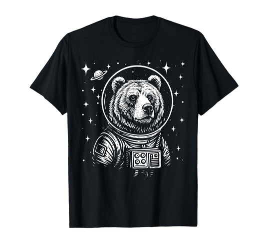 Astronaut Grizzly Bear Space Galaxy T-Shirt