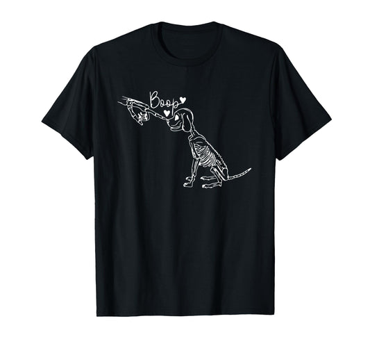 Dog Skeleton Hand Boop Halloween Pet Women Girls Kids T-Shirt