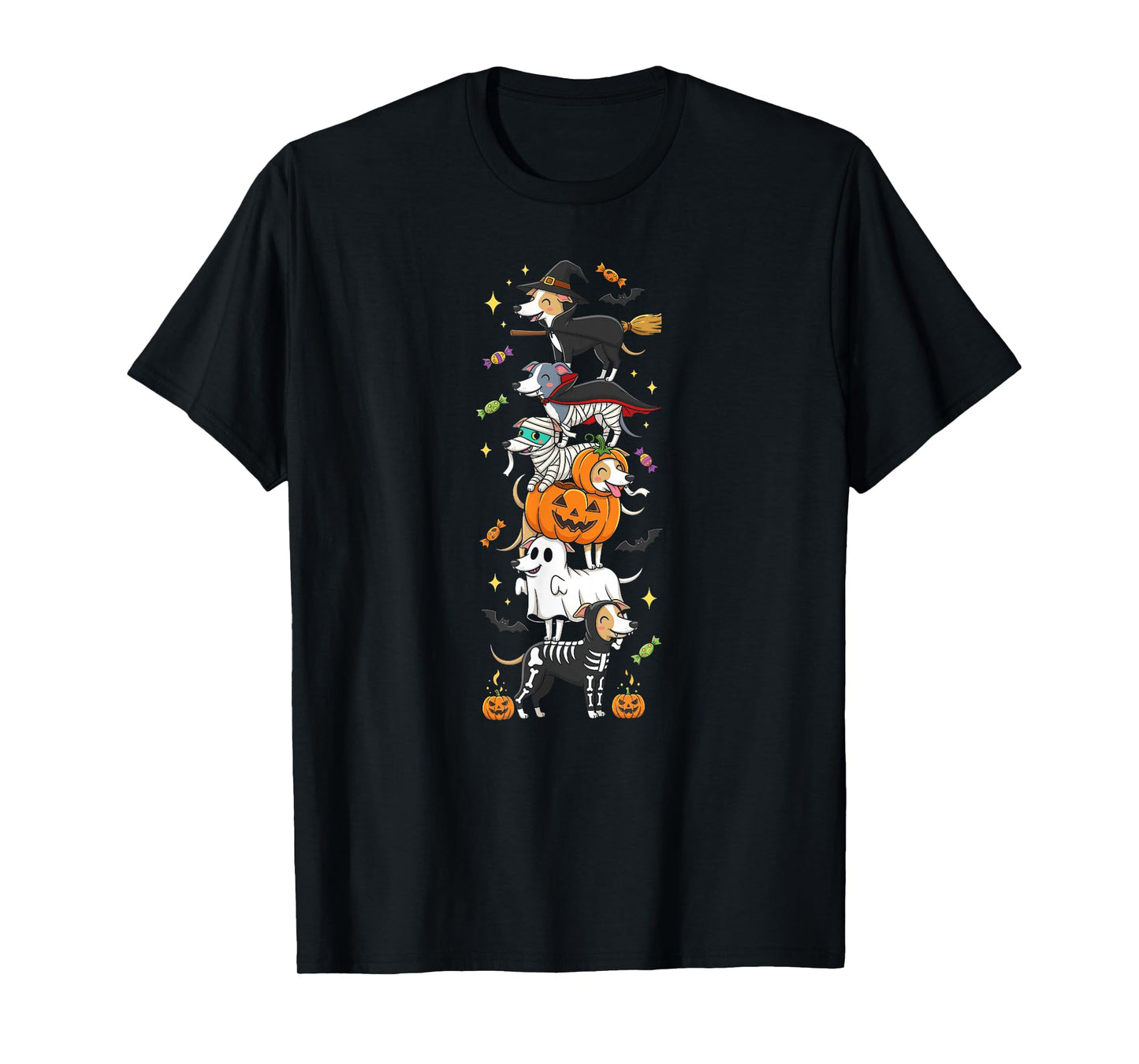 Yorkshire Terrier Witch Vampire Ghost Halloween Mens Womens T-Shirt