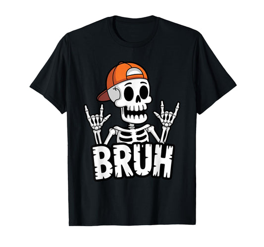 Creepy Skeleton Bruh Rock Hand Halloween Costume Rockers T-Shirt