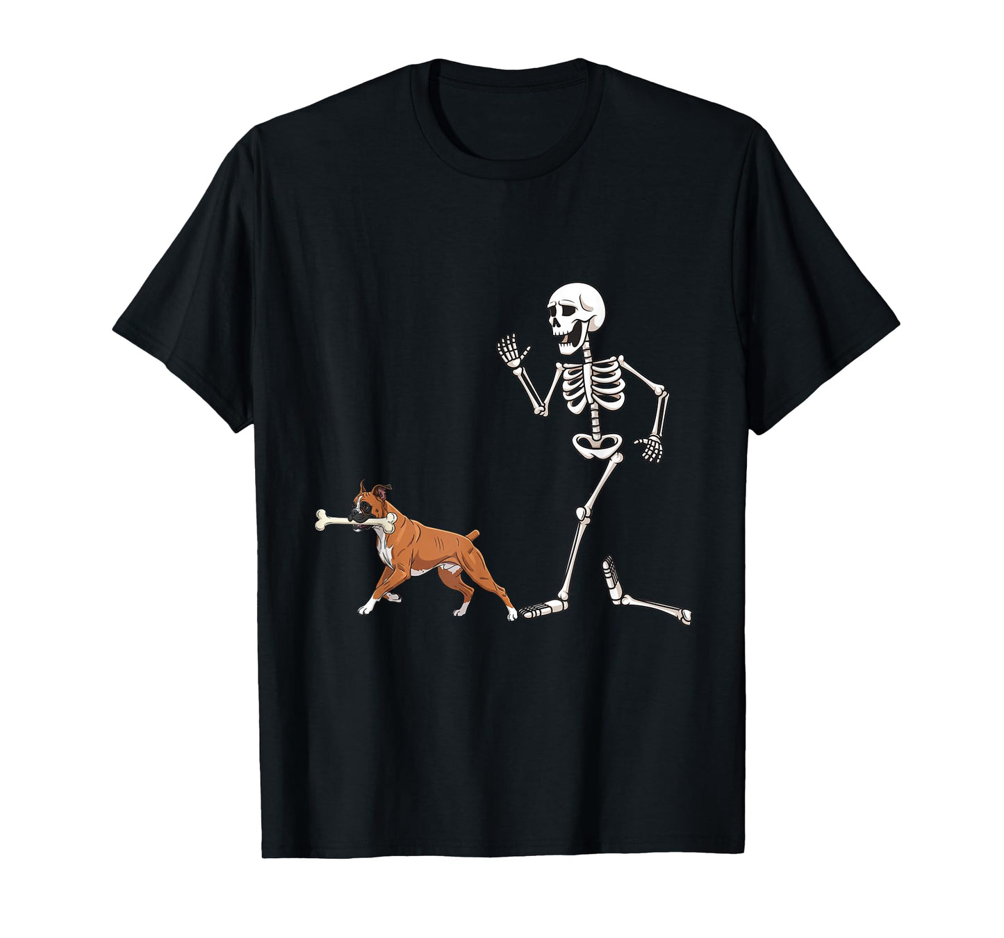 Funny Halloween Boxer and Skeleton T-Shirt