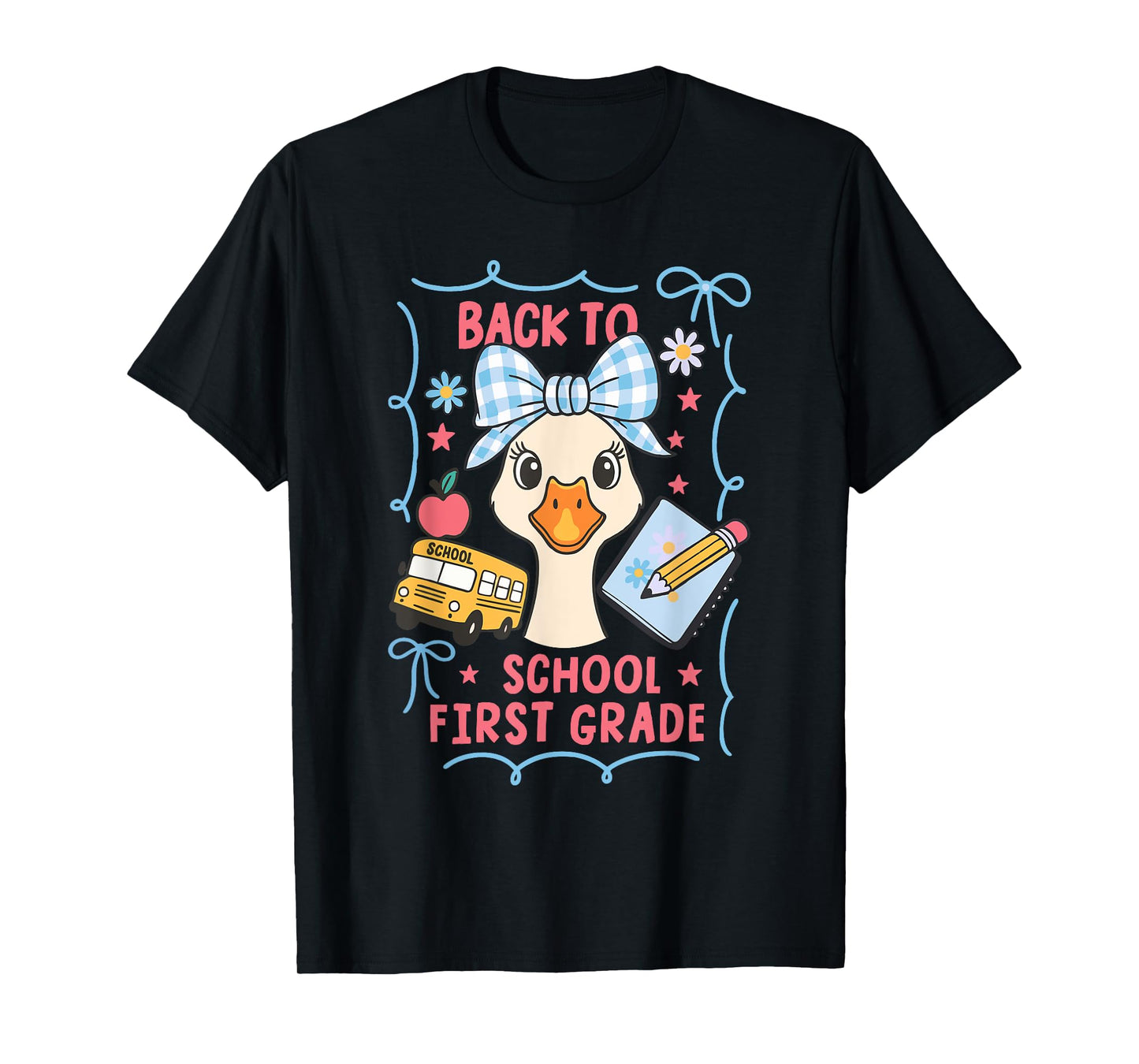 First Grade Coquette Goose Back to School Outfit T-Shirt