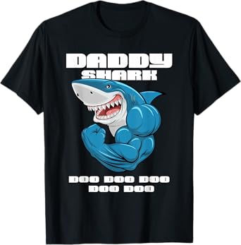 Daddy Shark shirt Funny Fathers Day gift for Kids Mens dad T-Shirt