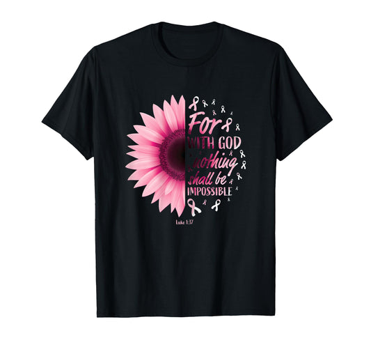 Womens Religious Bible Verse Breast Cancer Pink Ribbon Gifts Women T-Shirt