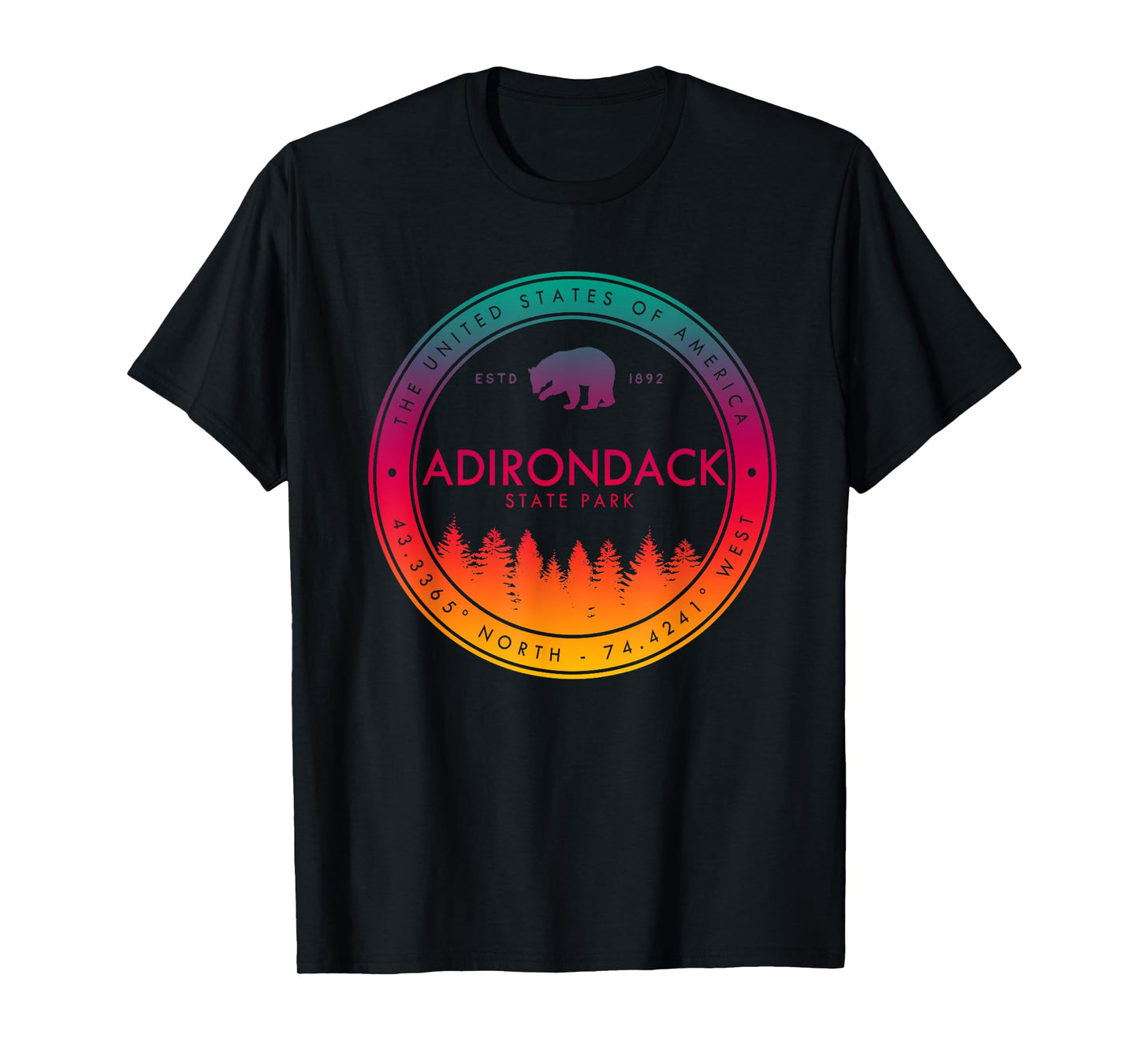 Adirondack State Park T Shirt Emblem Mountains New York T-Shirt