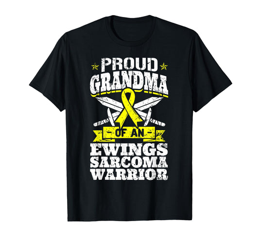 Proud Grandma Of An Ewings Sarcoma Warrior Awareness Ribbon T-Shirt