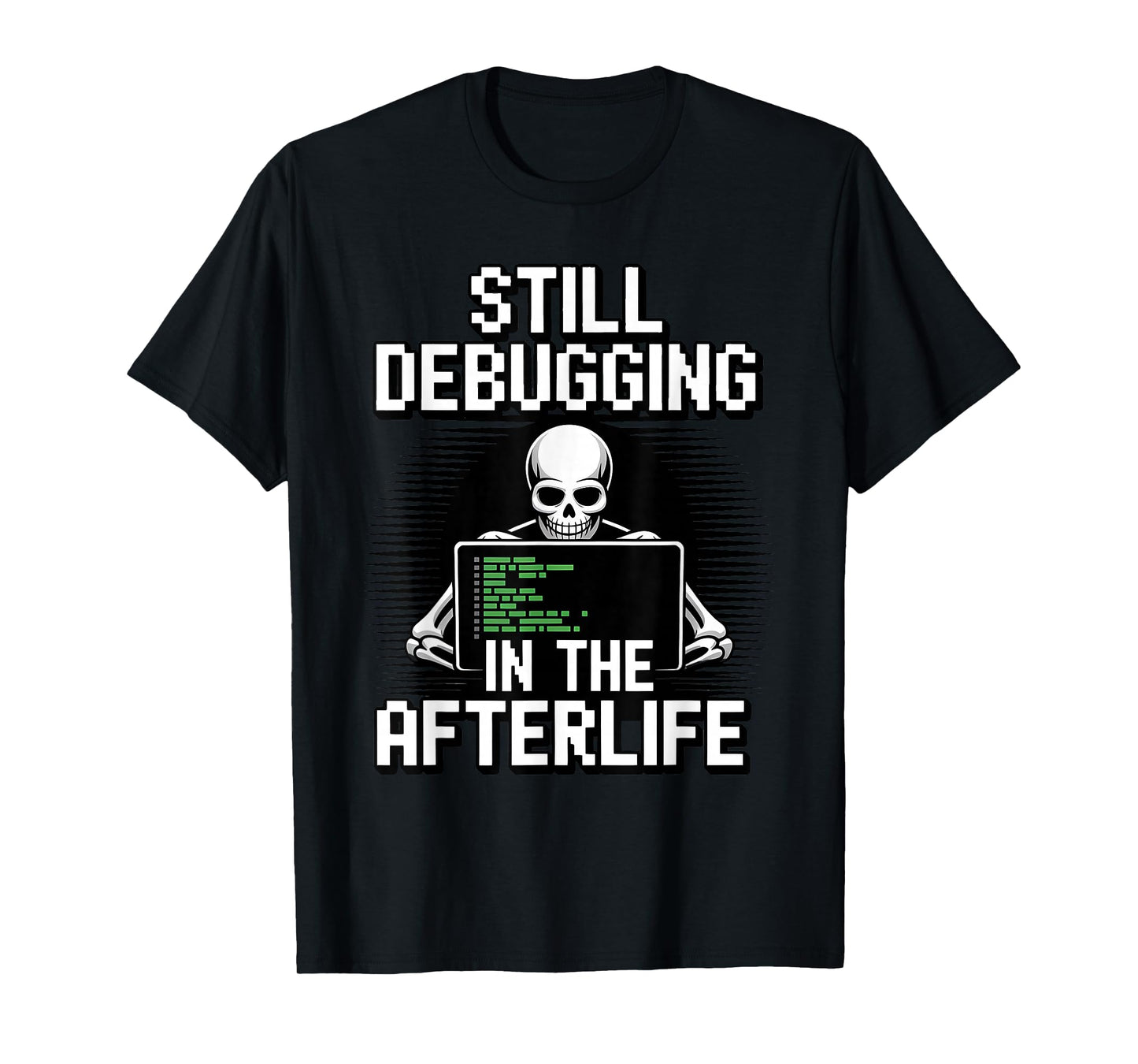Skeleton Programmer Halloween Funny Spooky Coding T-Shirt