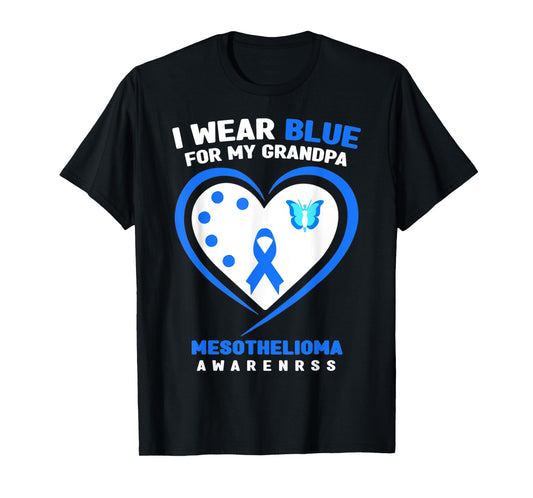 I Wear Blue For My Grandpa Mesothelioma Awareness T-Shirt