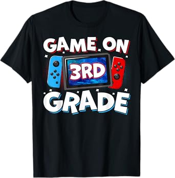 Game On 3rd Grade Video Gamer Third Grade Level Kids Boys T-Shirt