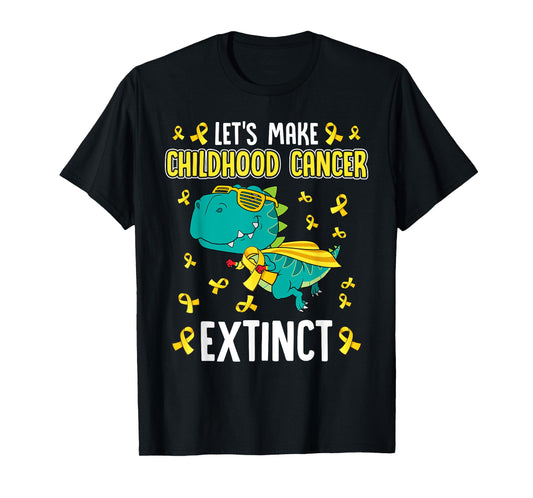 T-Rex Dinosaur Make Childhood Cancer Extinct Funny Awareness T-Shirt
