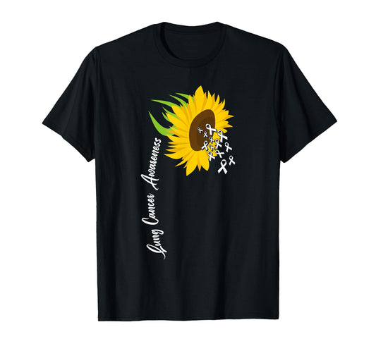 Awesome White Ribbon Support Lung Cancer Awareness T-Shirt