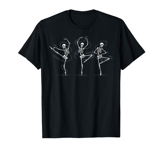 Cute Halloween Dancing Skeleton Ballet Graphic Tee Dancers T-Shirt