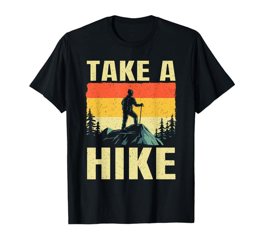 Cool Hiking Art For Men Women Mountaineer Hike Outdoor Hiker T-Shirt