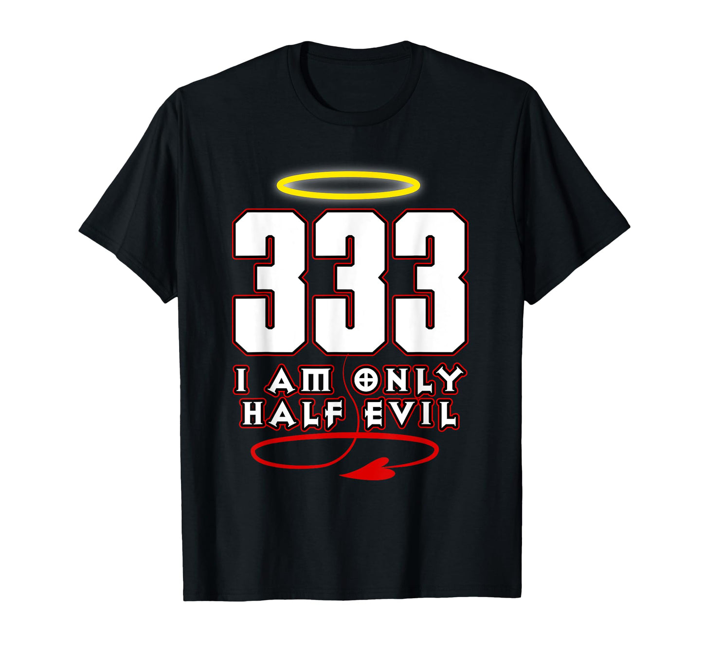 333 Shirt Funny Half Evil Angel Devil Tshirt T-Shirt