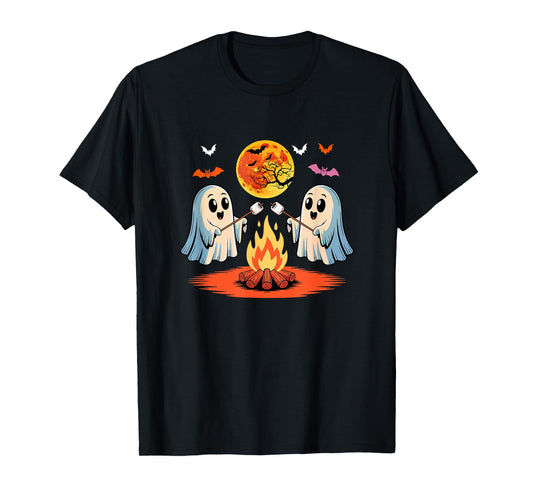 Cute Couple Boo Ghost Camping Halloween Kids Family Group T-Shirt