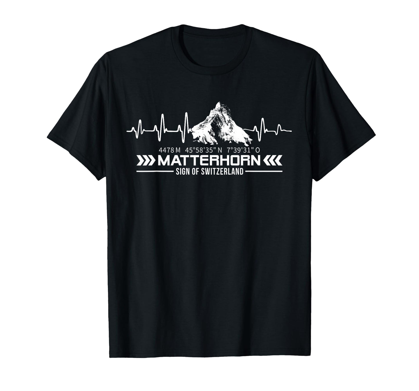 Matterhorn Switzerland Alps Zermatt Hiking Mountains Heartbeat T-Shirt