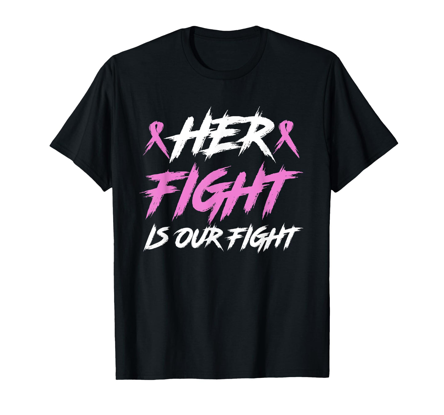 Her Fight Our Fight Family Breast Cancer Awareness Men Kid T-Shirt