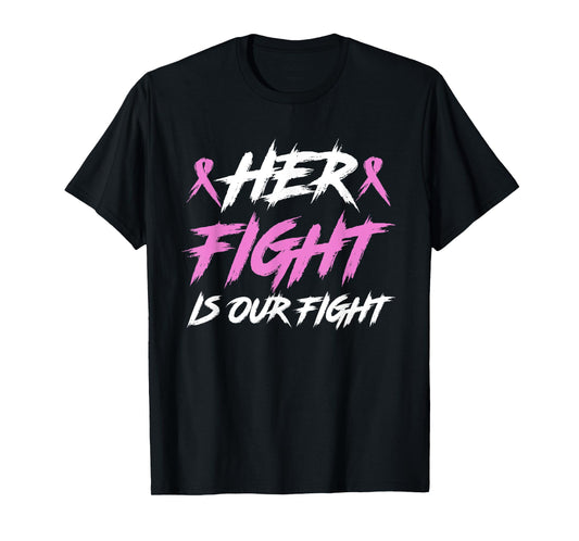 Her Fight Our Fight Family Breast Cancer Awareness Men Kid T-Shirt