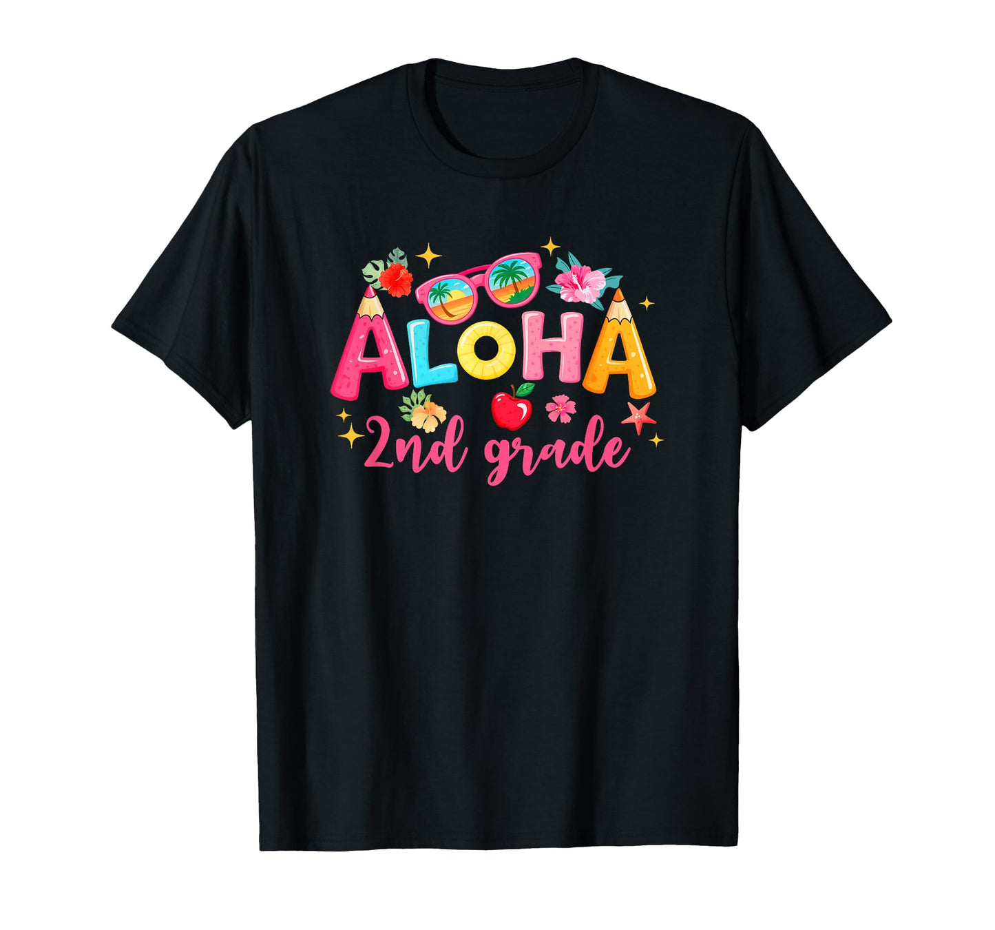 Aloha 2Nd Grade Summer Vacation Beach Teacher School Student T-Shirt