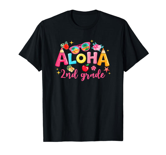 Aloha 2Nd Grade Summer Vacation Beach Teacher School Student T-Shirt