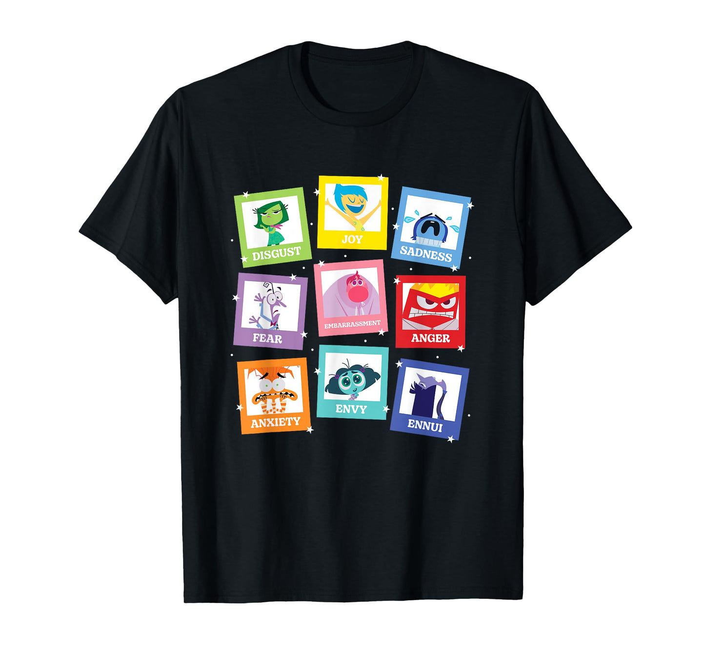 Disney Pixar Inside Out 2 Iconic Characters Big Chest Panels T-Shirt