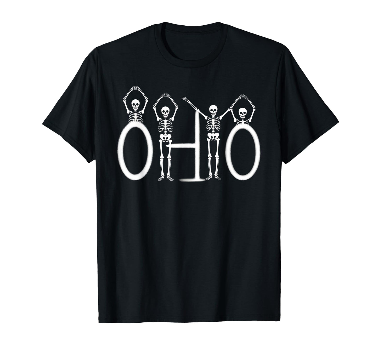 Funny Skeletons Ohio Halloween Graphic Tee for Adults T-Shirt