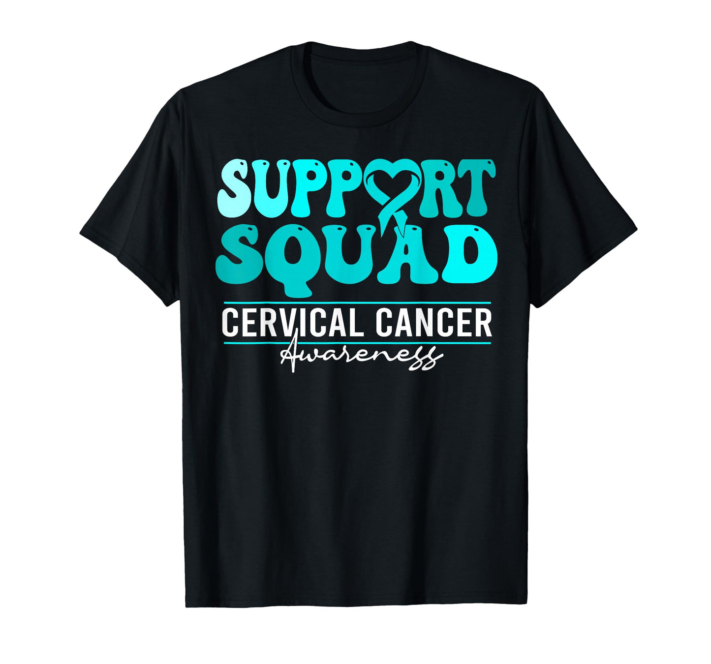 Cervical Cancer Awareness support squad groovy cervical T-Shirt