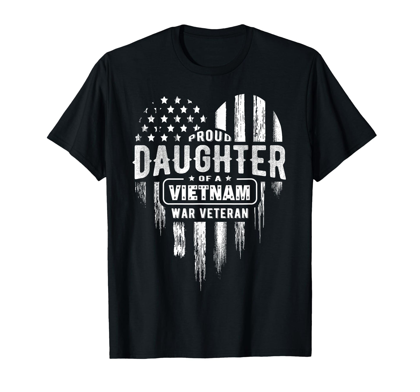 Proud Daughter Vietnam Vet Dad Veterans Day American Flag T-Shirt for Women Girls Kids Men