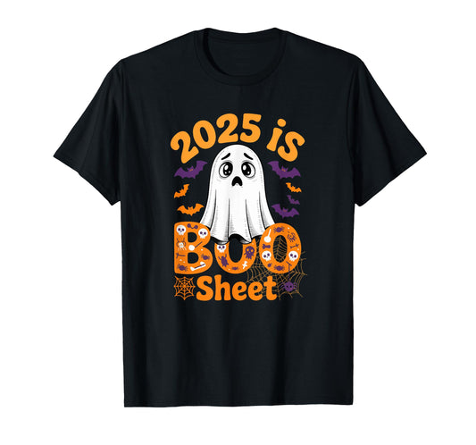 2025 is Boo Sheet Boo Ghost Halloween Costume Boring T-Shirt