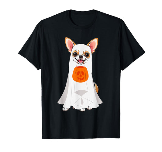 Chihuahua Ghost Pumpkin Halloween Fall Dog Lover Women Men T-Shirt