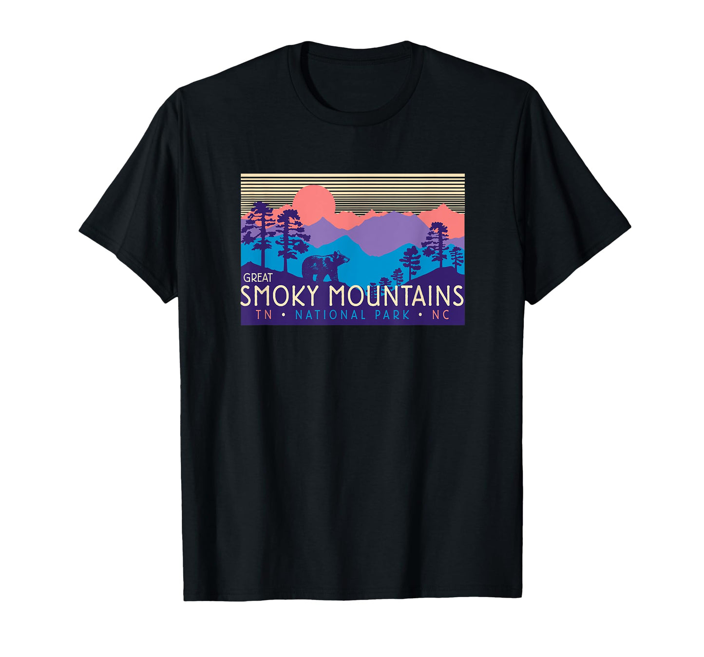 Great Smoky Mountains National Park Retro Scenery T-Shirt