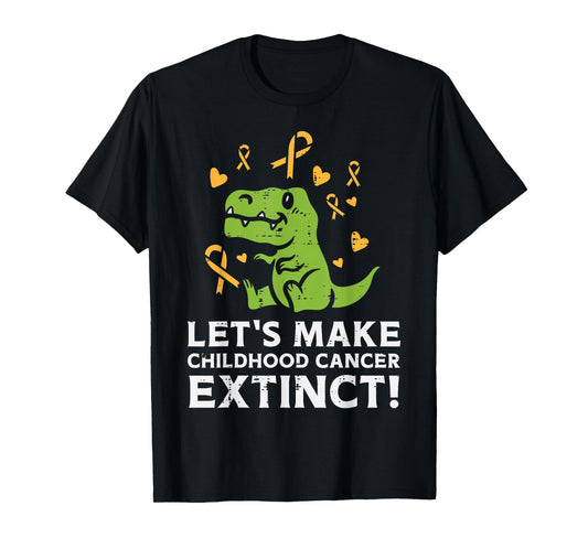 Trex Childhood Cancer Extinct Awareness Dinosaur Boys Kids T-Shirt
