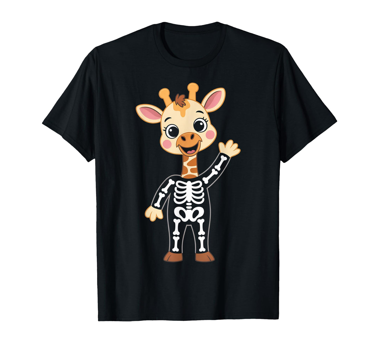 Cute Giraffe Skeleton Costume Kawaii Halloween T-Shirt