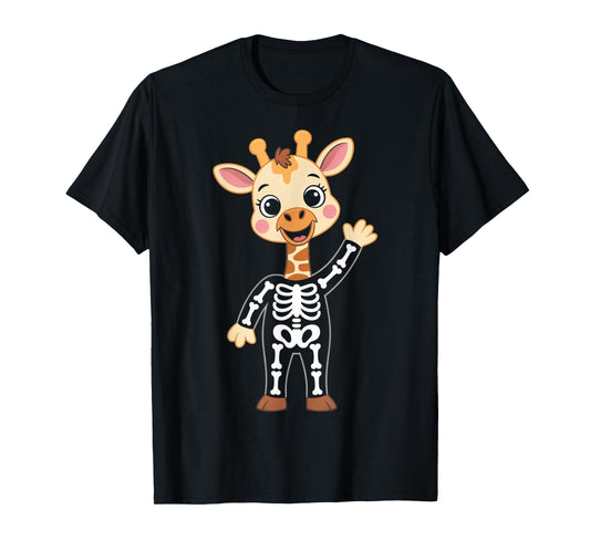 Cute Giraffe Skeleton Costume Kawaii Halloween T-Shirt