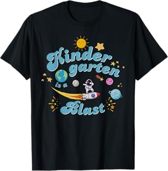 Back to Kindergarten Is A Blast Planet Outer Space Teacher T-Shirt