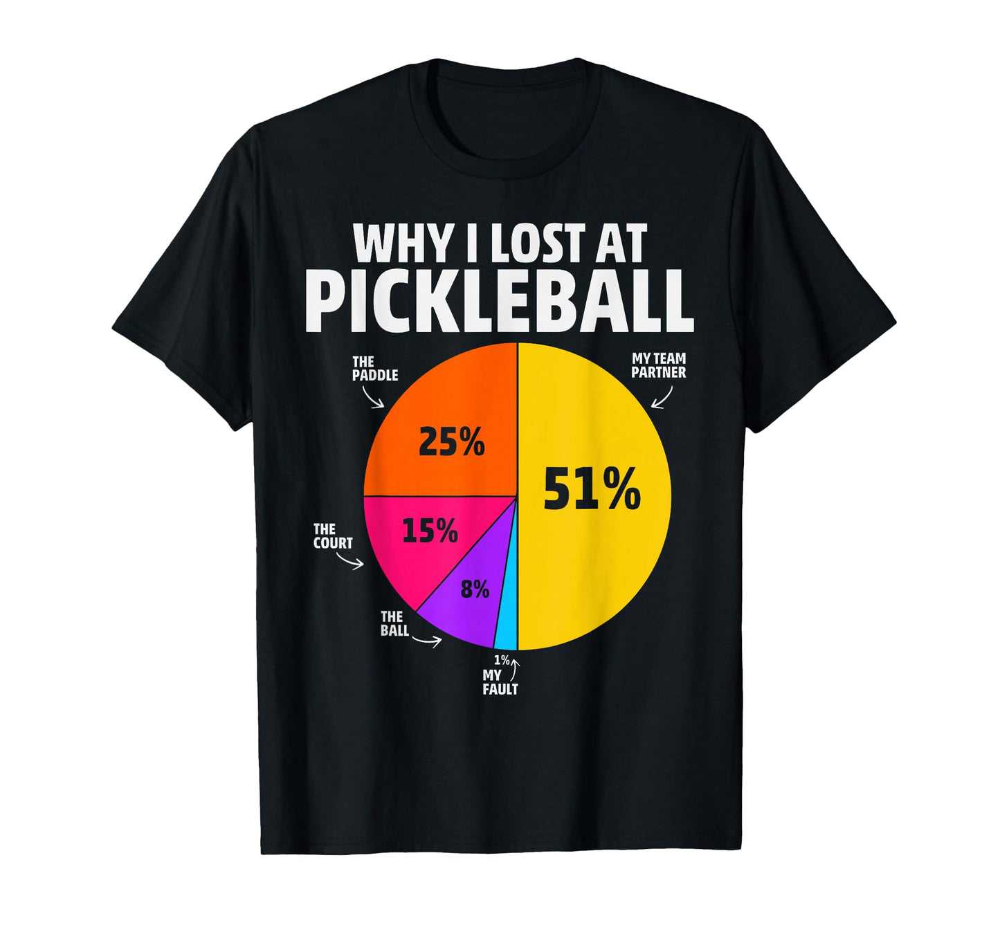 Why I Lose at Pickleball - Humorous Pickleball T-Shirt