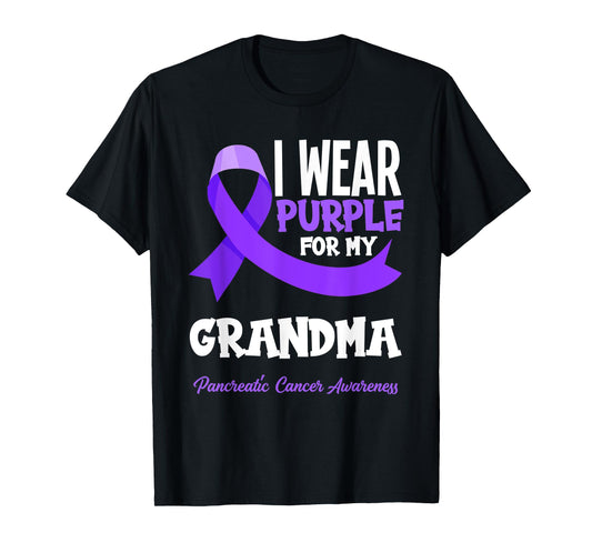 I Wear Purple For My Grandma Pancreatic Cancer Awareness T-Shirt