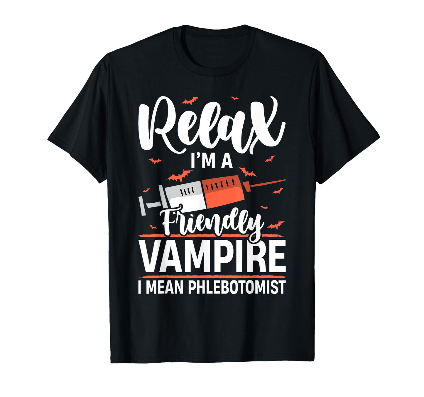 Funny Vampire Phlebotomist Phlebotomy Technician Tech Nurse T-Shirt
