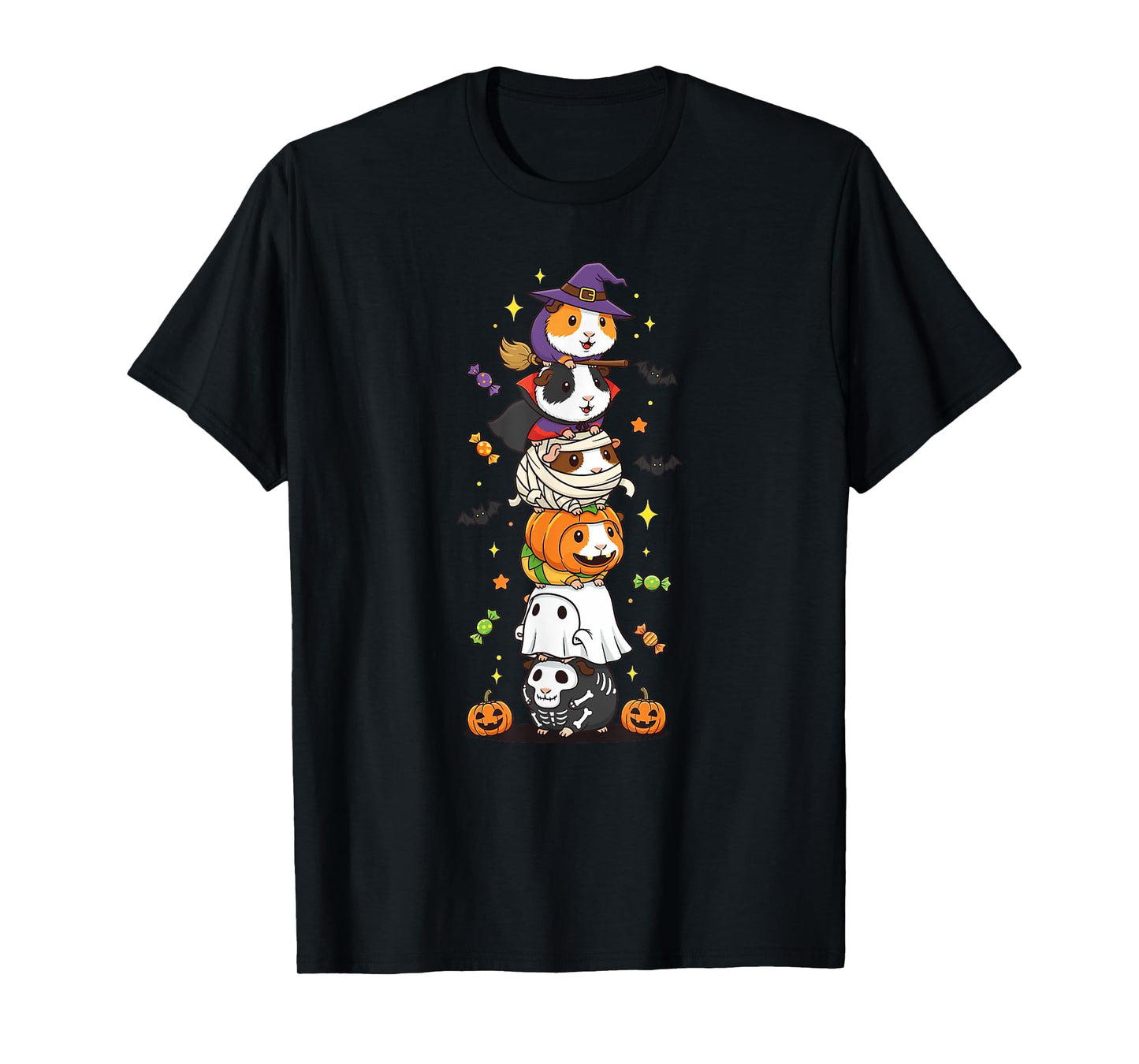 Guinea Pig Witch Vampire Ghost Halloween Kids Mens Womens T-Shirt