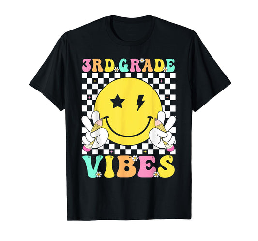 3rd Grade Vibes Girls Back To School Third Grade Teacher T-Shirt