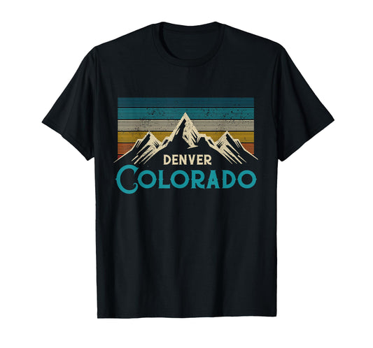 Denver Colorado Vintage Mountains Hiking Souvenir Gift T-Shirt
