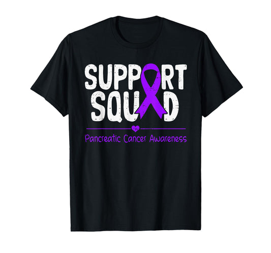 Support Pancreatic Cancer Awareness Ribbon Purple Adult Kids T-Shirt