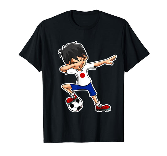 Dabbing Soccer Boy Japan Shirt, Japanese Flag Jersey T-Shirt