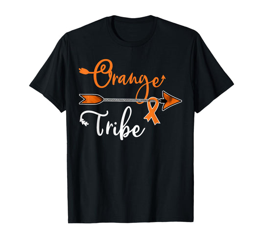 Kidney Leukemia Cancer Awareness Orange Ribbon Tribe T-Shirt