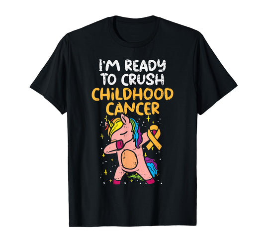 Unicorn Dab Ready To Crush Childhood Cancer Awareness Girls T-Shirt