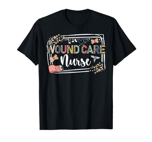 Cute Wound Care Nurse Leopard Wound Care Nursing T-Shirt